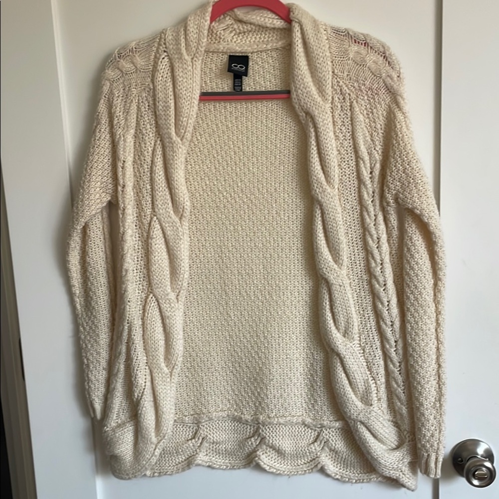 Cotton On Cream Cable Knit Cardigan Sweater